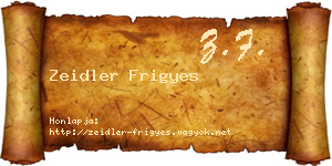 Zeidler Frigyes névjegykártya